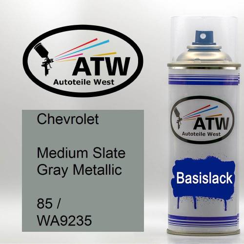Chevrolet, Medium Slate Gray Metallic, 85 / WA9235: 400ml Sprühdose, von ATW Autoteile West.